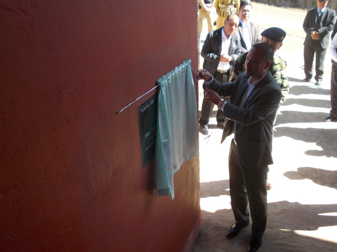 Shri. Toyang Changkong Chang, Hon’ble Parl Secy, Fire & ES and NRE during inauguration of North Fire Station at Secretariat complex, Kohima on 24/11/2015.